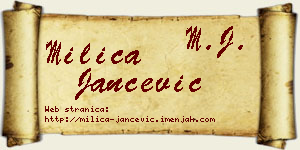 Milica Jančević vizit kartica